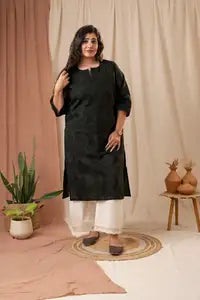 Amthi Bottle Green Cotton Kurti for Women| Daily Wear Oversized Straight Kurta