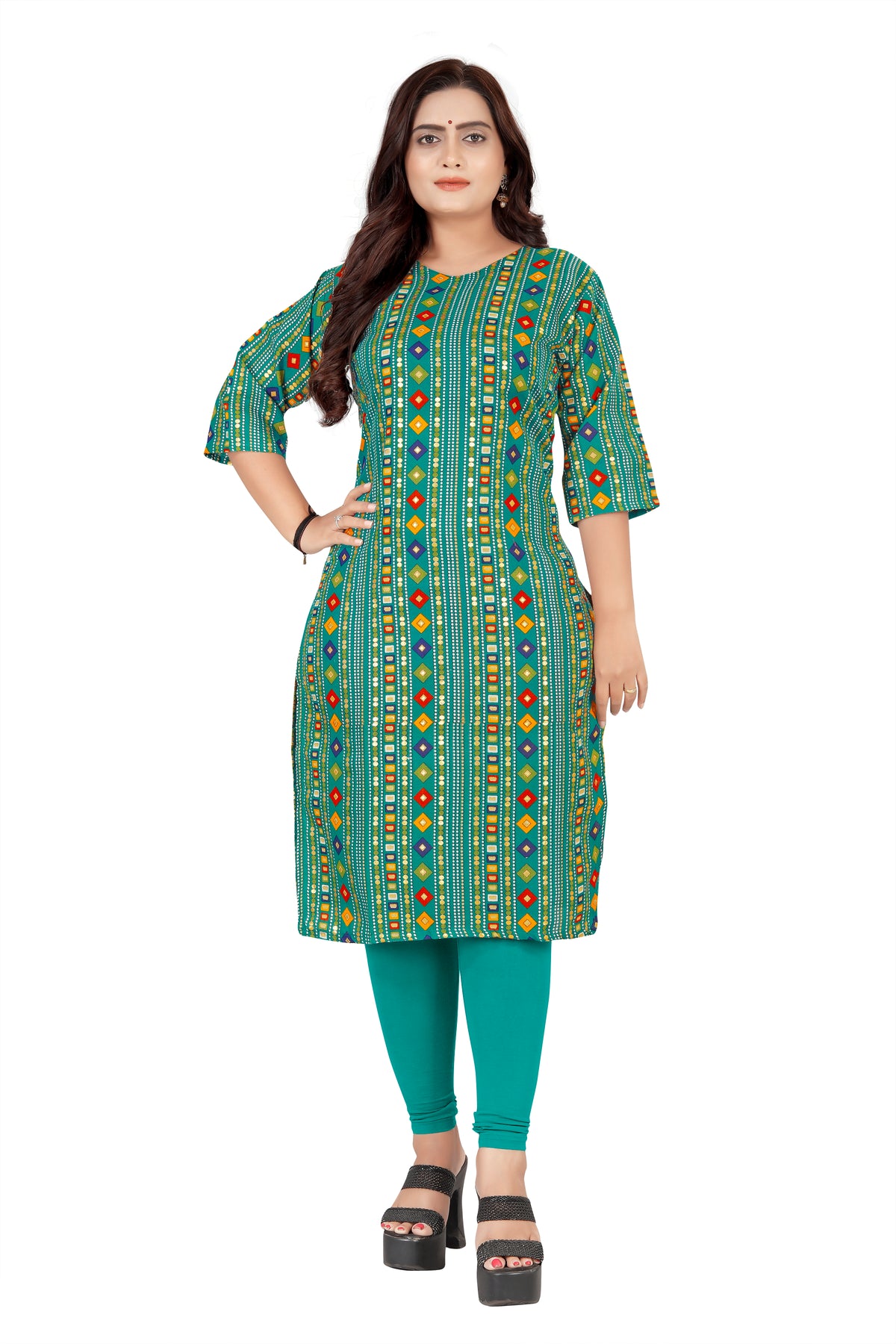 Amthi Rama Cotton Blend Printed Straight Kurta For Women| Daily Wear Kurti