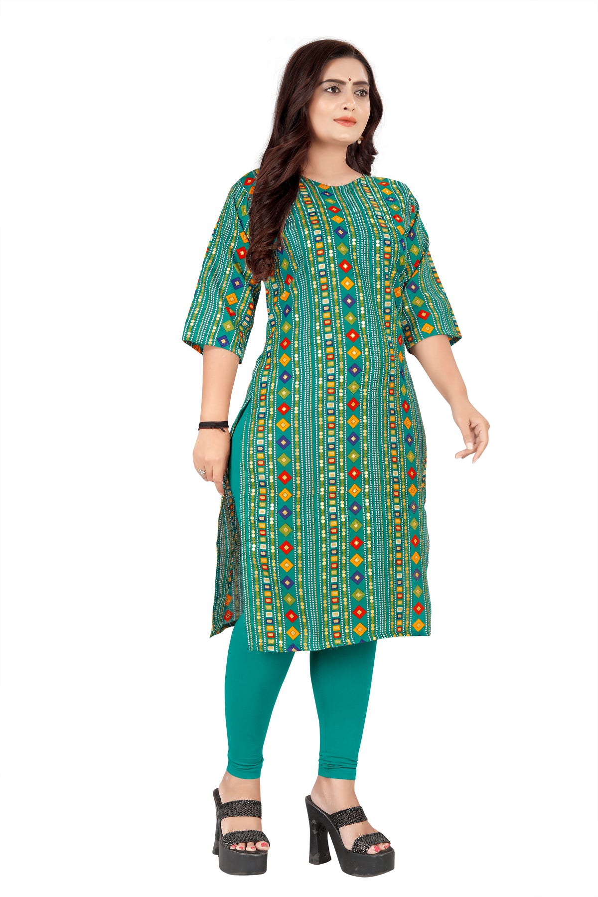 Amthi Rama Cotton Blend Printed Straight Kurta For Women| Daily Wear Kurti