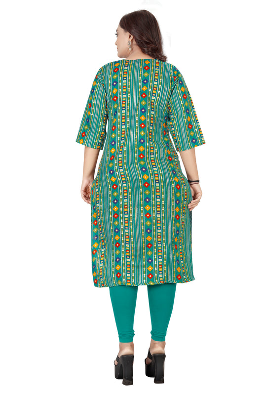 Amthi Rama Cotton Blend Printed Straight Kurta For Women| Daily Wear Kurti